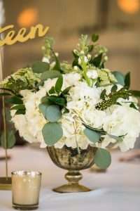 Floral centerpieces at Ribault Club wedding