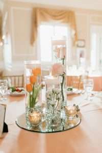 Centerpieces in River House Wedding